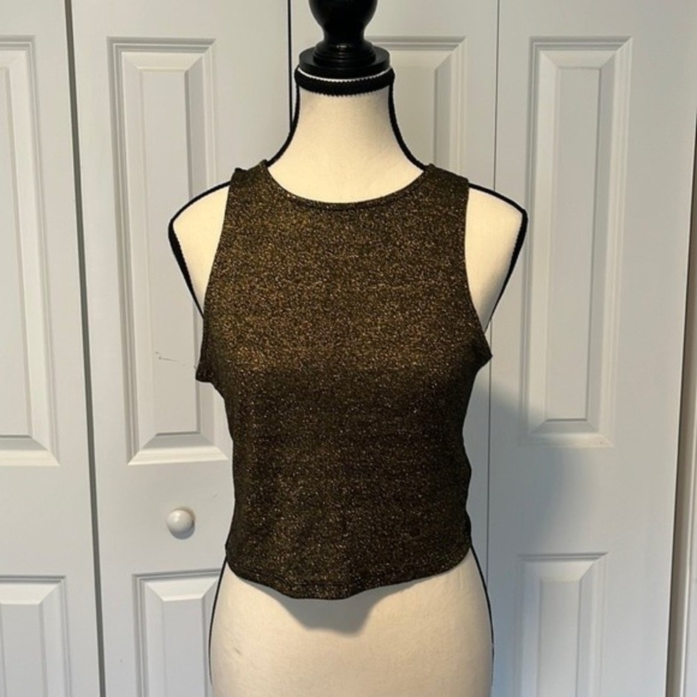H and M Divided Tank in Black and Bronze gold size Medium M, like new